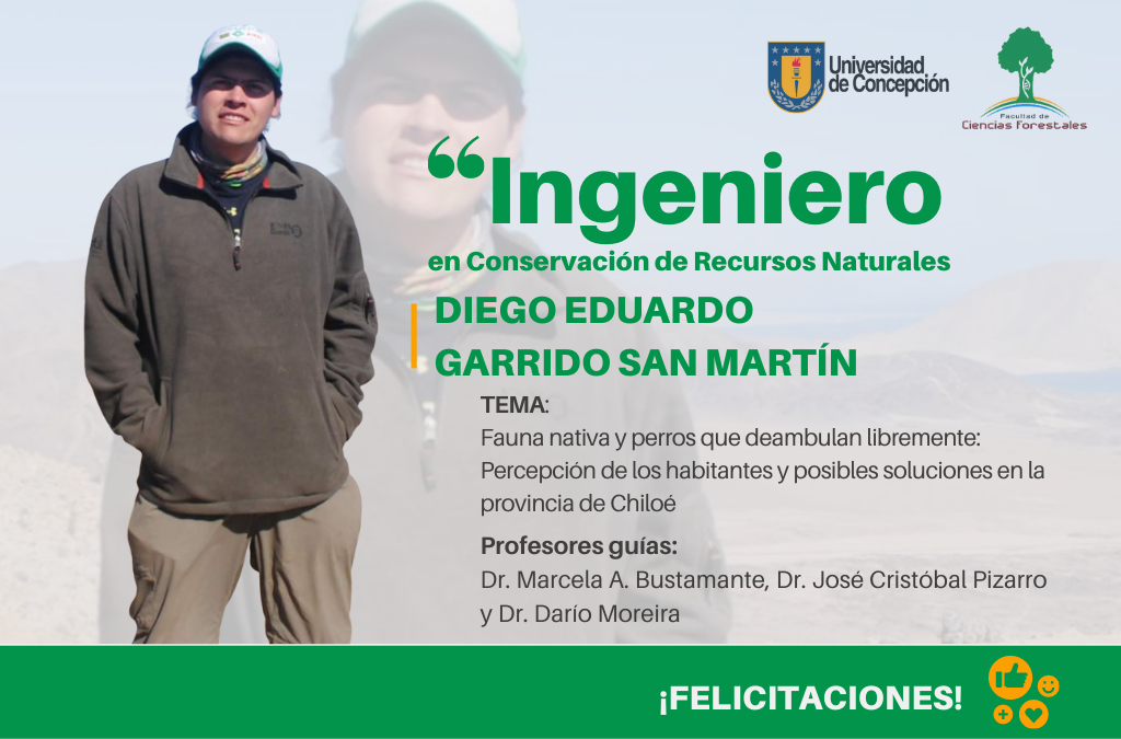 Diego Garrido San Martín es nuestro nuevo Ingeniero en Conservación de Recursos Naturales
