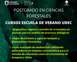Próximos curso de la Escuela de Verano del Postgrado en Ciencia Forestales UdeC