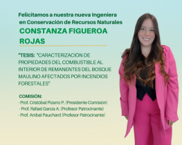 La Srta. Constanza Figueroa Rojas es nuestra nueva Ingeniera en Conservación de Recursos Naturales UdeC