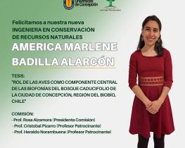 América Marlene Badilla Alarcón es nuestra nueva Ingeniera en Conservación de Recursos Naturales, UdeC