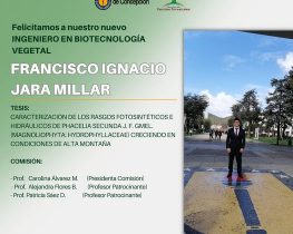 Francisco Ignacio Jara Millar es nuestro nuevo Ingeniero en Biotecnología Vegetal UdeC.